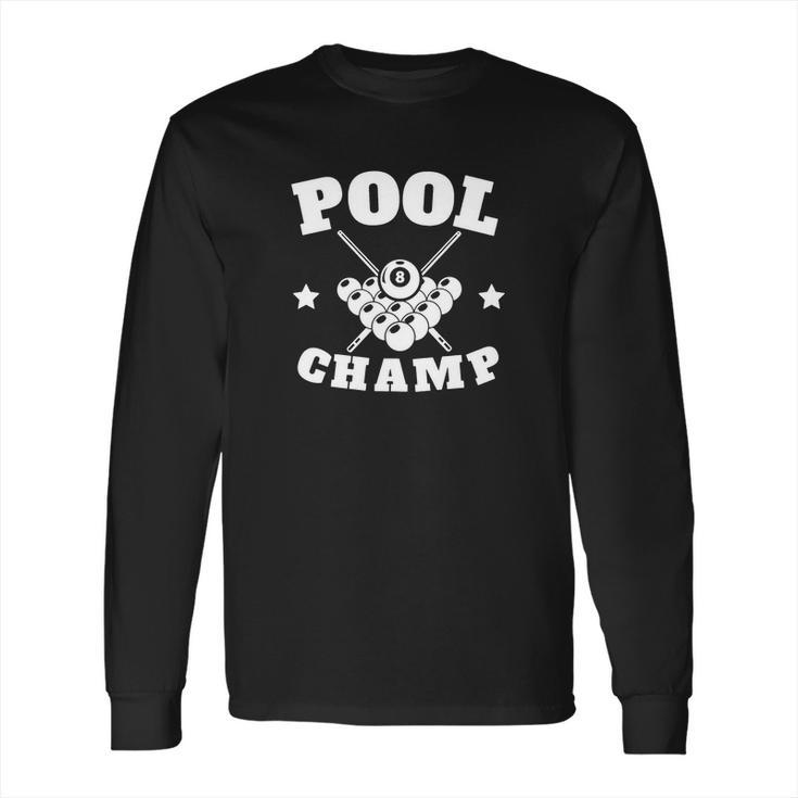 Pool Champ Retro Billiards Long Sleeve T-Shirt