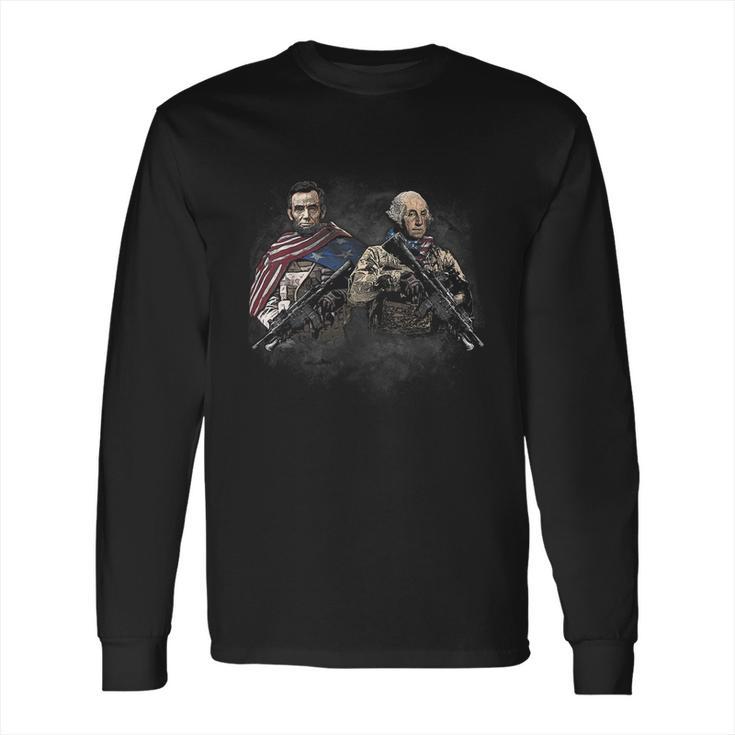 Presidential Soldiers Abraham Lincoln And George Washington Tshirt Long Sleeve T-Shirt