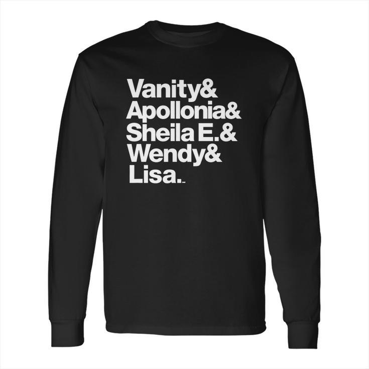 Prince Protégés Apollonia &Ampamp Carmen Electra Helvetica Threads Long Sleeve T-Shirt