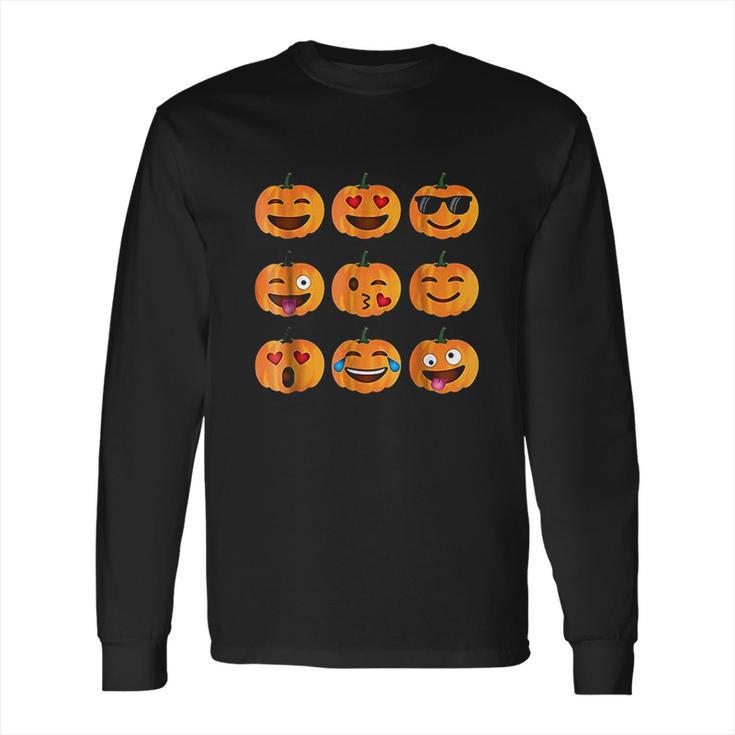 Pumpkin Emoji Pumpkin Emoji Halloween Costume Long Sleeve T-Shirt