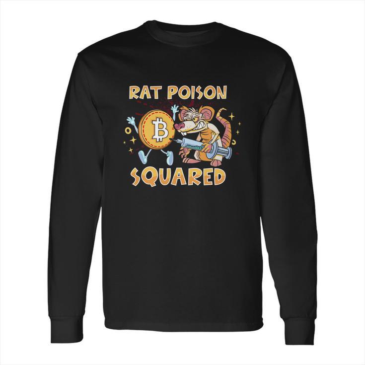 Rat Poison Squared Funny Cartoon Rat Stylized Bitcoin Sketch Long Sleeve T-Shirt