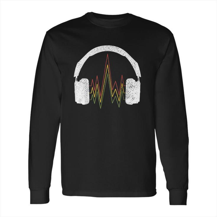 Reggae Music Headphones Rastafari Rasta Gift Long Sleeve T-Shirt