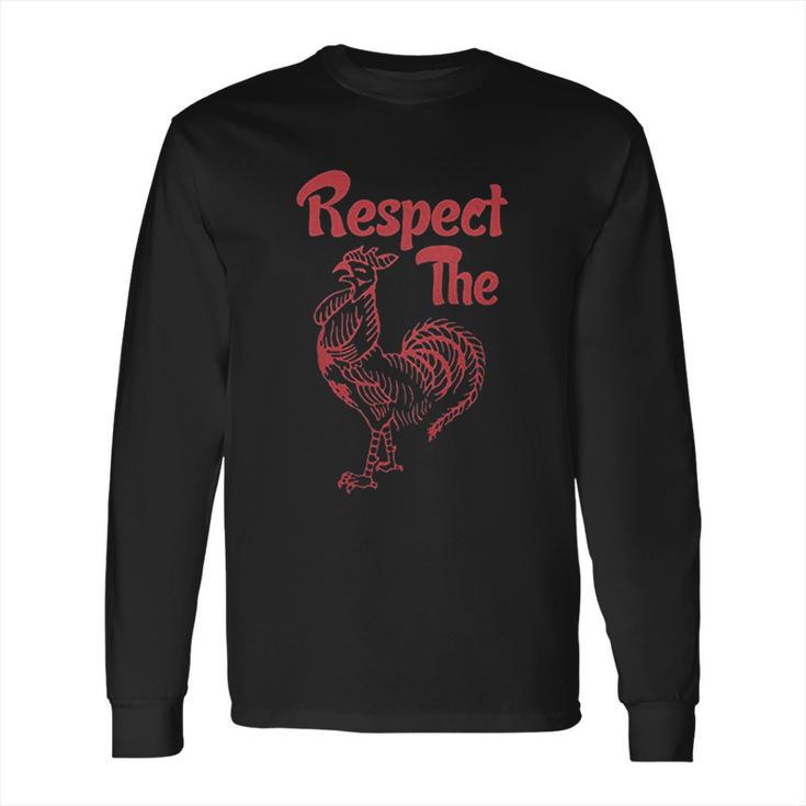 Respect The Sriracha Hot Sauce Officially Licensed Fitted Long Sleeve T-Shirt