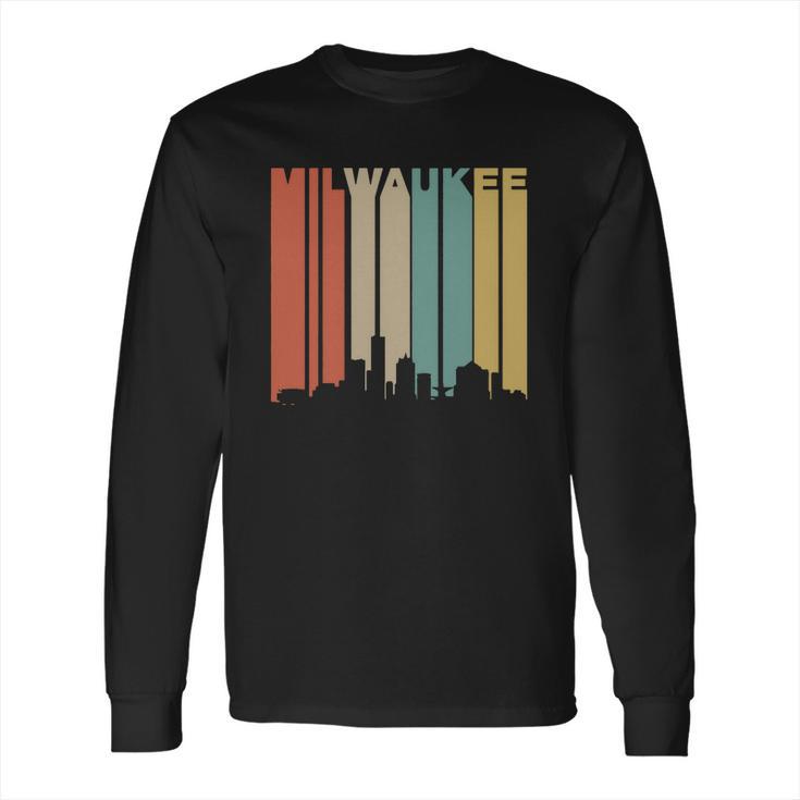 Retro 1970S Milwaukee Wisconsin Downtown Skyline T-Shirt Long Sleeve T-Shirt