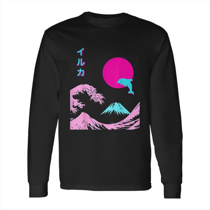 Retro Aesthetic Iruka  With Japanese Writing Long Sleeve T-Shirt