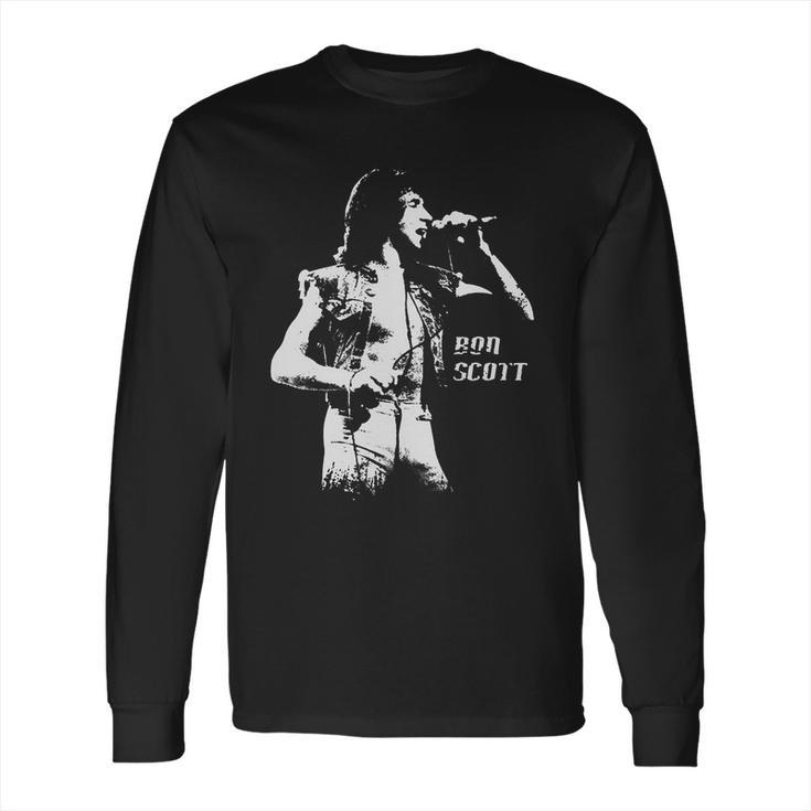 Retro Graphic Bon Scott Art Long Sleeve T-Shirt