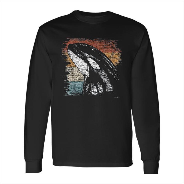 Retro Killer Whale Vintage Long Sleeve T-Shirt