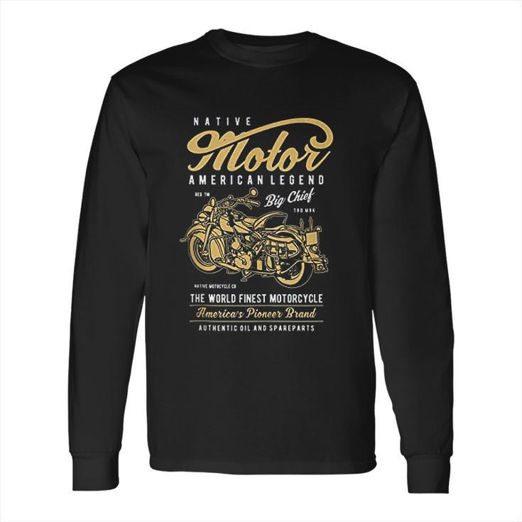 Retro Vintage American Motorcycle Indian For Old Biker Gifts Long Sleeve T-Shirt