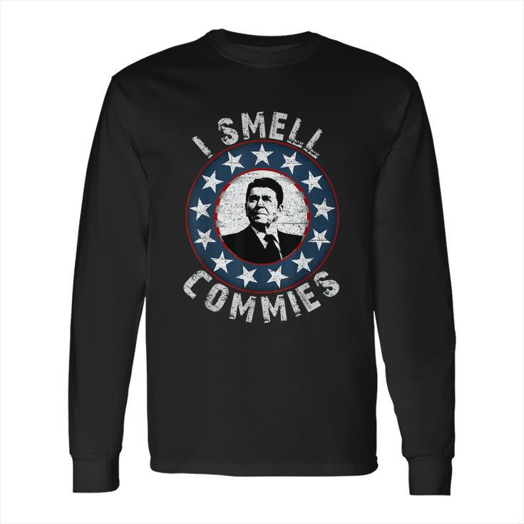 Ronald Reagan I Smell Commies Retro Vintage Political Humor Long Sleeve T-Shirt