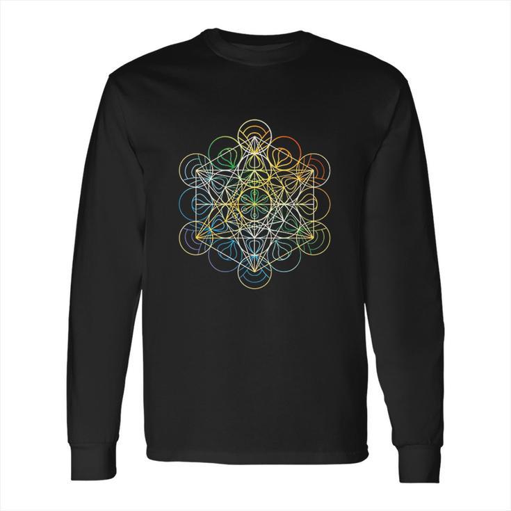 Sacred Geometry Chakra Colors Long Sleeve T-Shirt