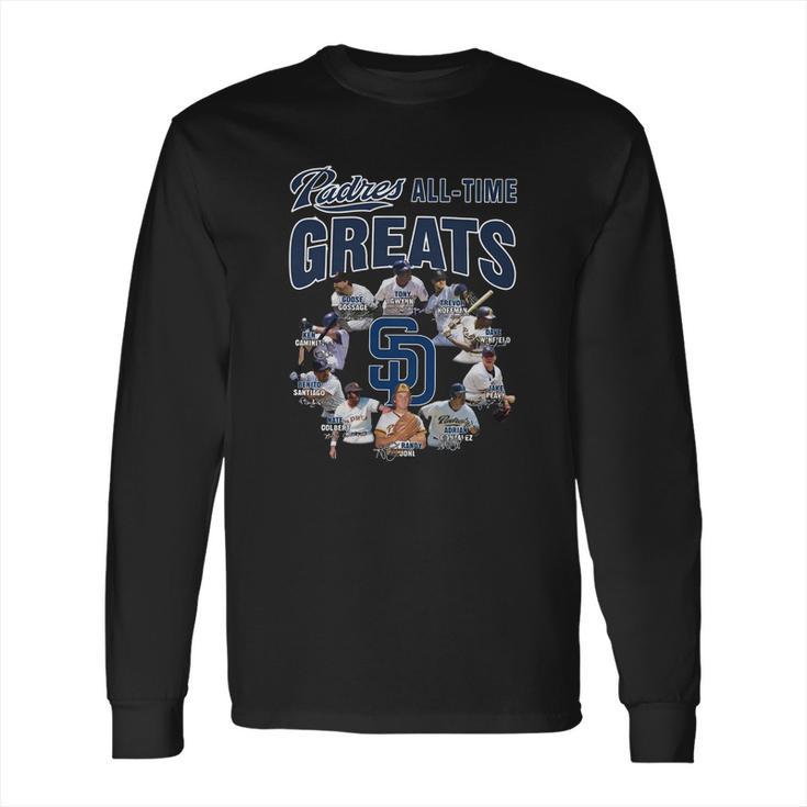 San Diego Padres All Time Greats Signatures Long Sleeve T-Shirt