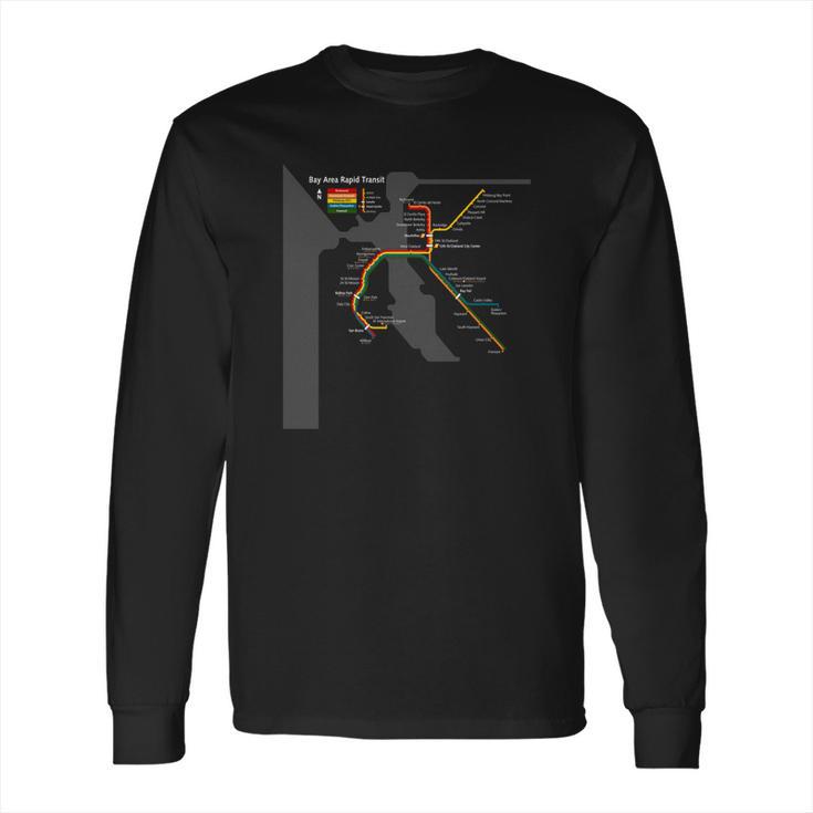 San Francisco Bart Bay Area Transit Metro Map Long Sleeve T-Shirt