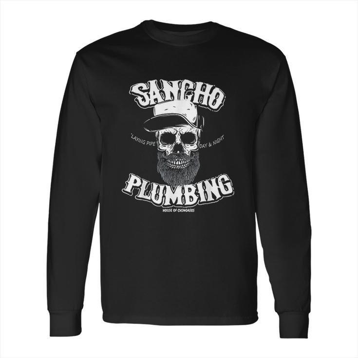 Sancho Laying Pipe Day And Night Plumbing Long Sleeve T-Shirt