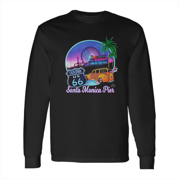 Santa Monica Pier Us Route 66 End Pacific Ocean Souvenir Long Sleeve T-Shirt