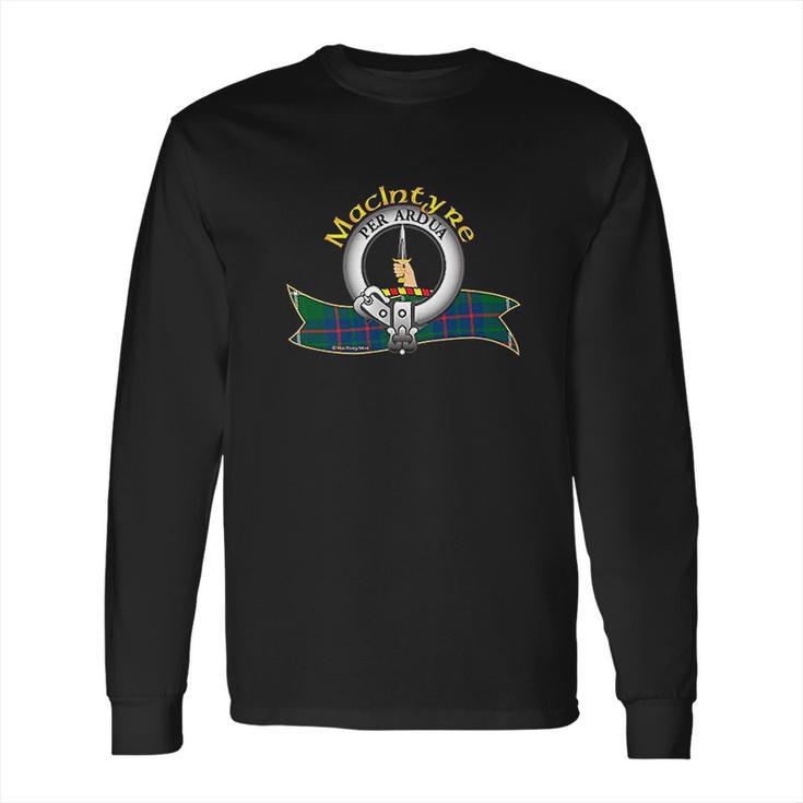 Scottish Macintyre Clan Tartan The Crest A Dexter Hand Hold Long Sleeve T-Shirt