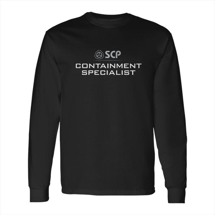 Scp Foundation Containment Specialist Design On Back Long Sleeve T-Shirt