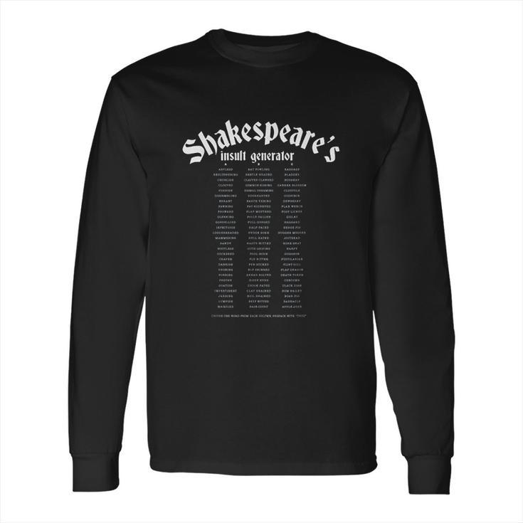 Shakespeare Insult Generator Long Sleeve T-Shirt