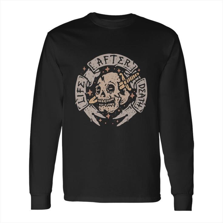 Skull And The Dagger Blade Old Stamp Long Sleeve T-Shirt