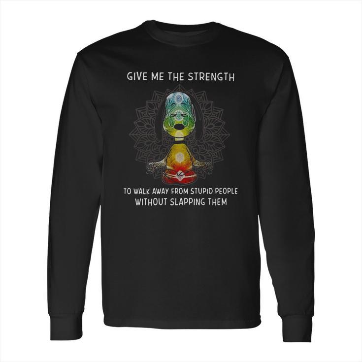 Snoopy Lotus Yoga Give Me A Strength T-Shirt Long Sleeve T-Shirt