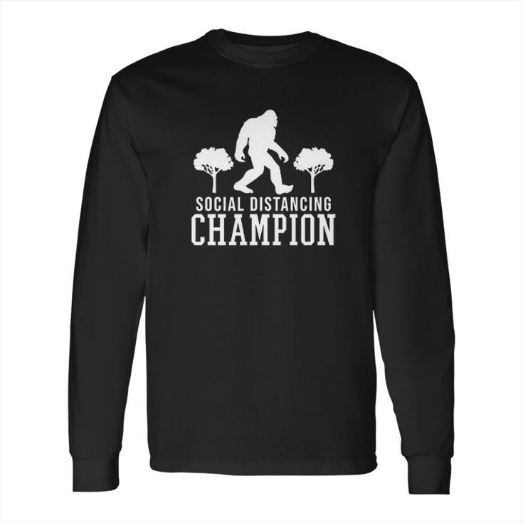 Social Distancing Champ Graphic Long Sleeve T-Shirt