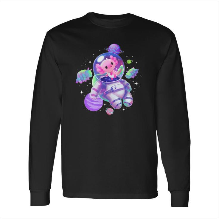 Space Axolotl Cute Kawaii Pastel Goth Funny Axolotl Lovers Long Sleeve T-Shirt