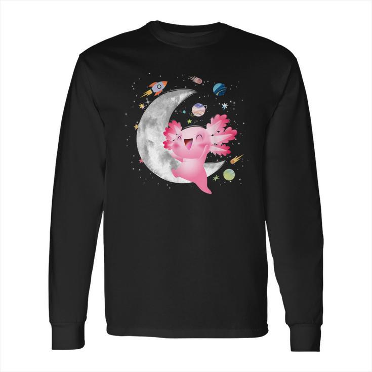 Space Axolotl Kawaii  Pastel Goth Anime Comic For Girls Long Sleeve T-Shirt