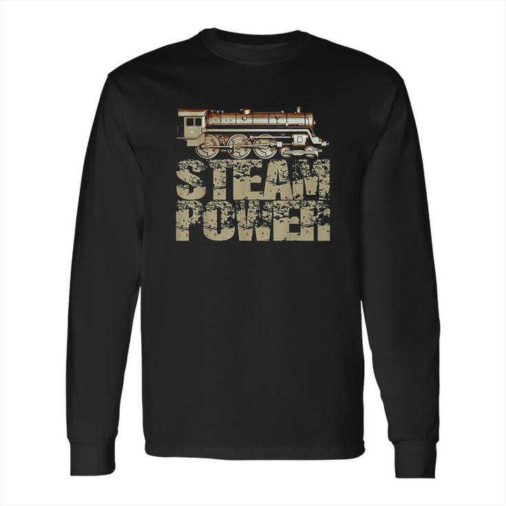 Steam Power Vintage Steam Engine Retro Long Sleeve T-Shirt