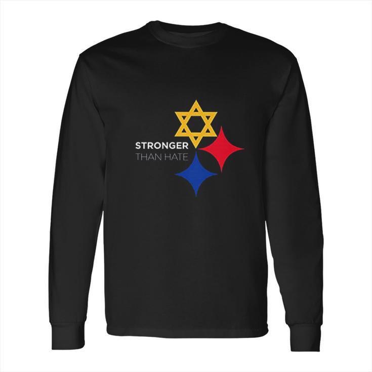 Stronger Than Hate Official Pittsburgh Steelers Steel City Star Of David Long Sleeve T-Shirt