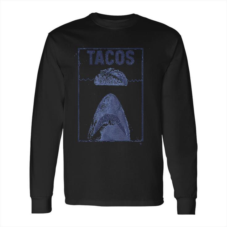 Tacos Shark Funny Jaws Cinco De Mayo Long Sleeve T-Shirt