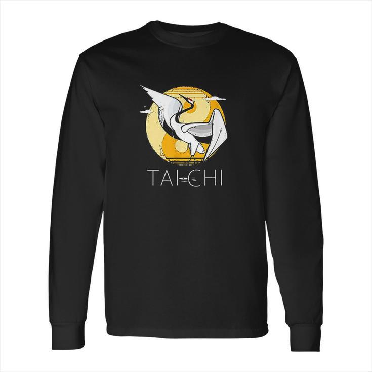 Tai Chi Yin Yang Crane Chinese Art Long Sleeve T-Shirt