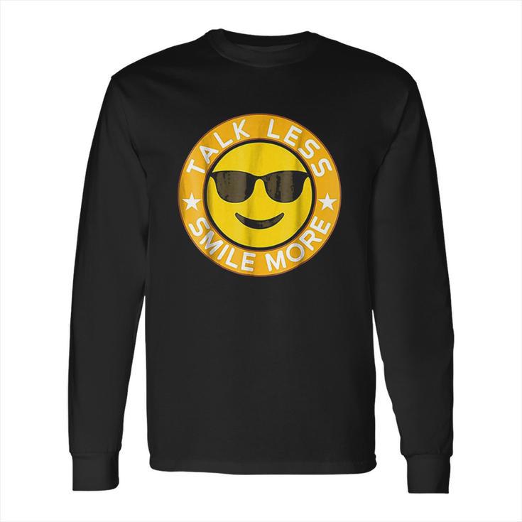 Talk Less Smile More Hamilton Yellow Emoji Smile Long Sleeve T-Shirt