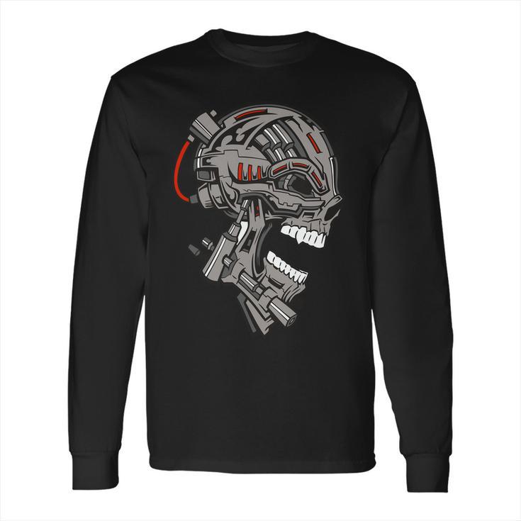 Terminator Skull Gun Head Long Sleeve T-Shirt