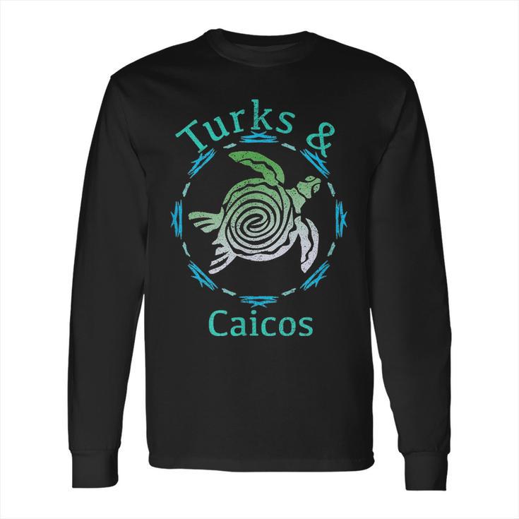 Turks & Caicos  Vintage Tribal Turtle Gift T Long Sleeve T-Shirt