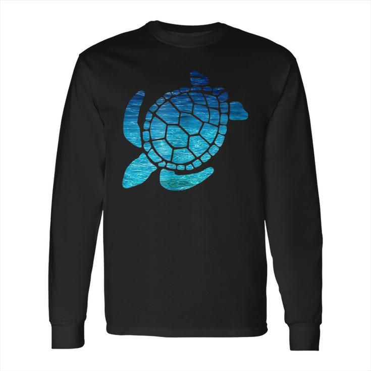 Turtle Lovers Blue Aqua Colors Beach T  Cutes Long Sleeve T-Shirt