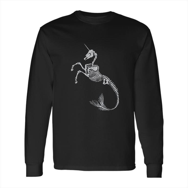 Unicorn Mermaid Skeleton Halloween Fantasy Art Long Sleeve T-Shirt