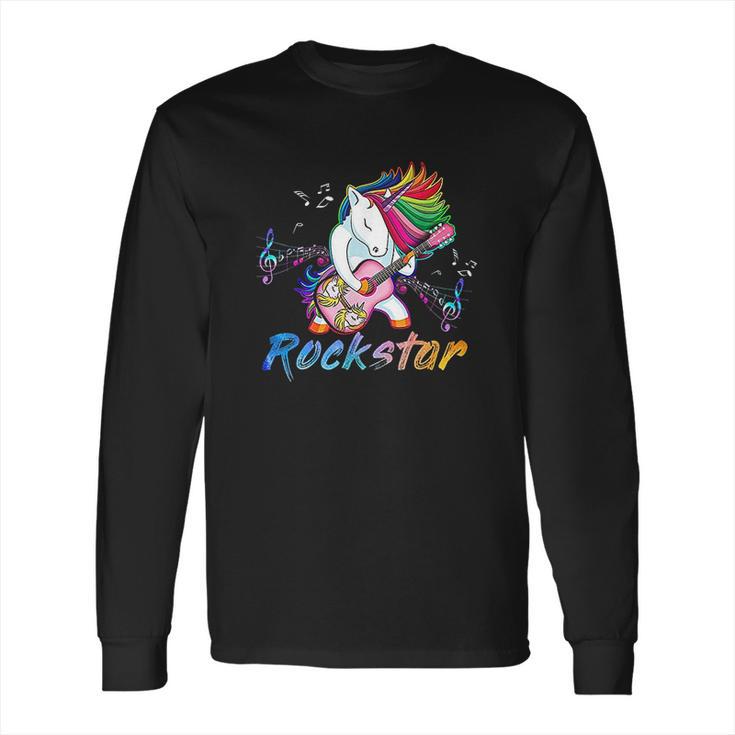 Unicorn Rock Star Guitar Rockin Long Sleeve T-Shirt