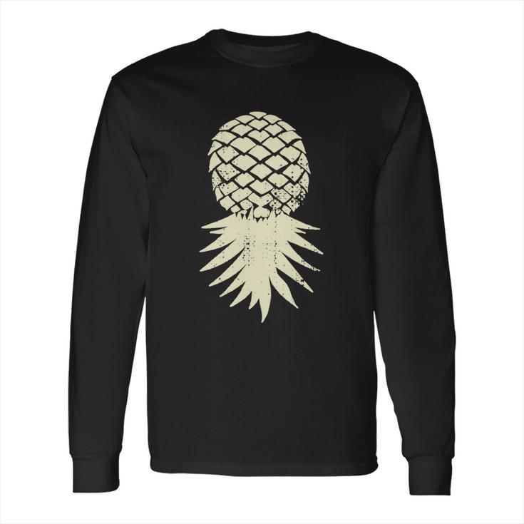 Upside Down Pineapple Subtle Vacation Funny Swinger Cute Gift Long Sleeve T-Shirt