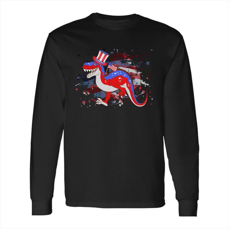 Usa Patriotic Presidential Dinosaur Long Sleeve T-Shirt