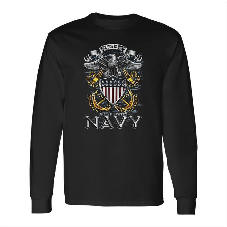 Usn Navy Full Print Eagle Hooded Long Sleeve T-Shirt