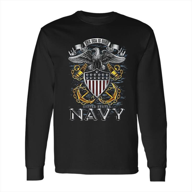 Usn Navy Full Print Eagle Hooded Sweat Long Sleeve T-Shirt