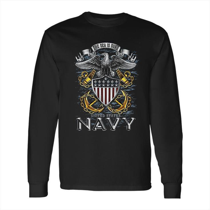 Usn Navy Full Print Eagle Long Sleeve T-Shirt