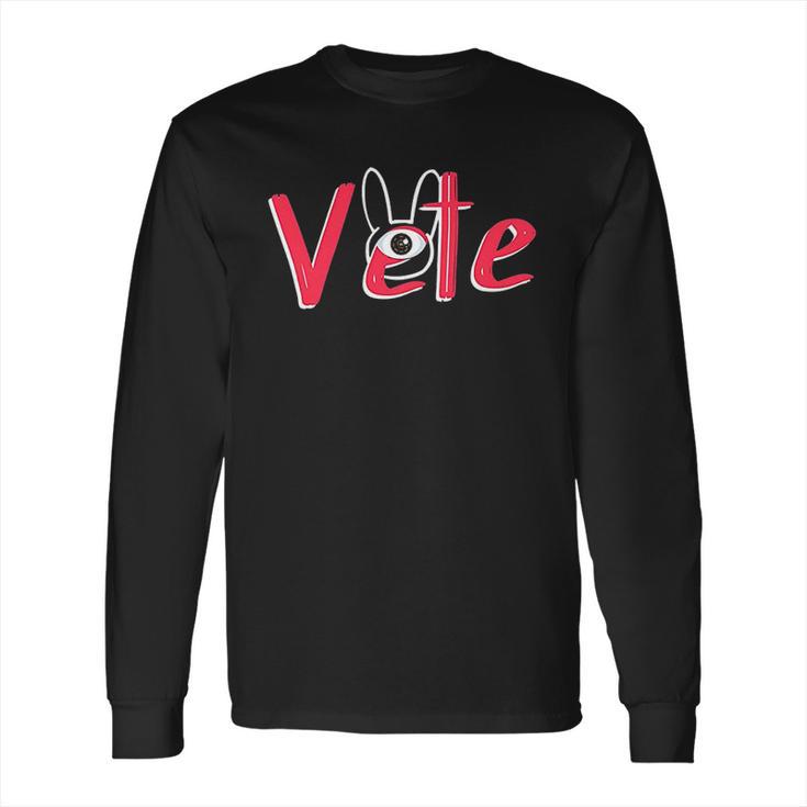 Vete One Eye Trap Bunny Silhouette Long Sleeve T-Shirt