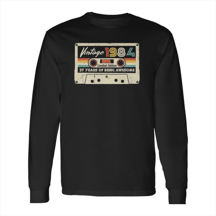 Vintage 1984 Retro Cassette 38Th Birthday 38 Years Old Long Sleeve T-Shirt