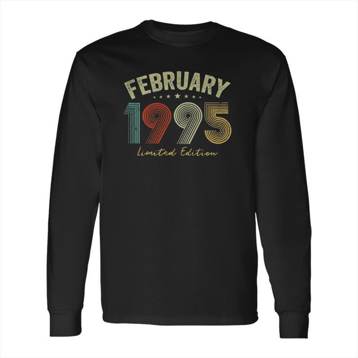 Vintage February 1995 26Th Birthday 26 Years Old Retro Gifts Long Sleeve T-Shirt