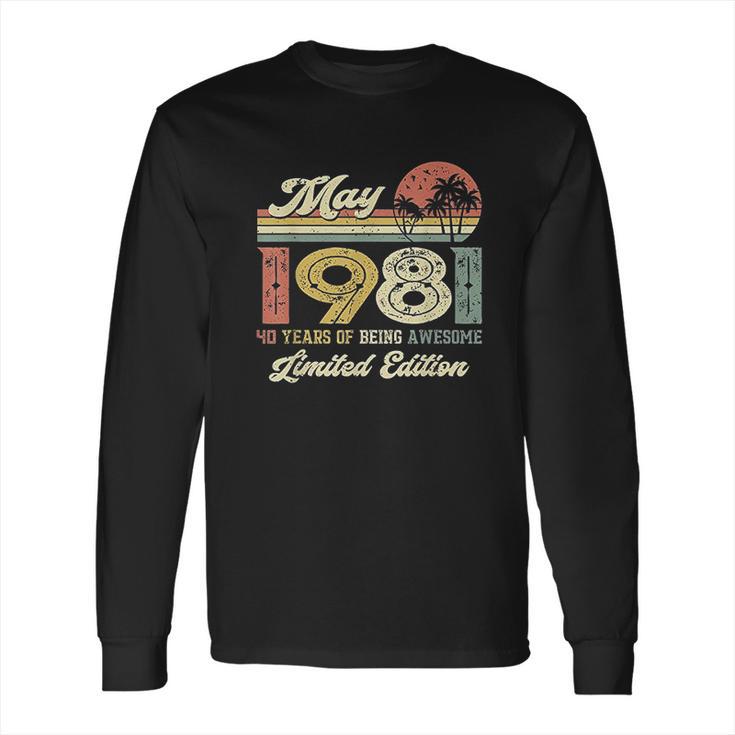 Vintage May 1981 41 Year Old 41Th Birthday Long Sleeve T-Shirt