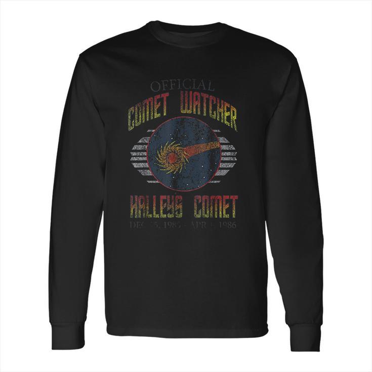 Vintage Official Comet Watcher Halleys Comet Long Sleeve T-Shirt