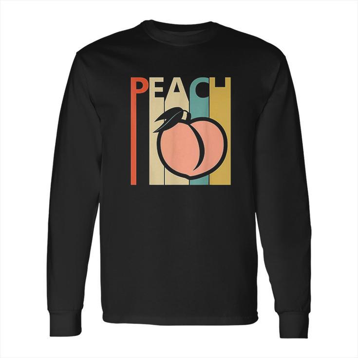 Vintage Peach Peach Fruit Emoji Gift Long Sleeve T-Shirt