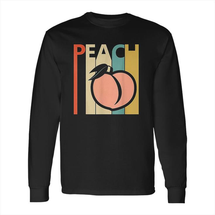 Vintage Peach Fruit Emoji Long Sleeve T-Shirt