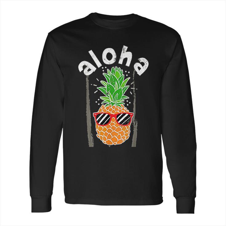 Vintage Pineapple Aloha Sunglasses Hawaiian Long Sleeve T-Shirt