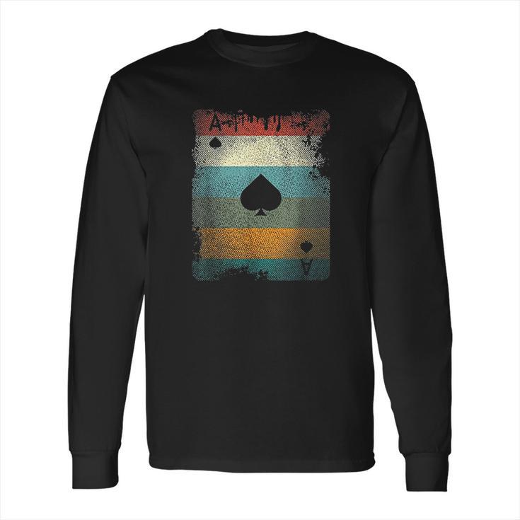 Vintage Poker Ace Of Spades Long Sleeve T-Shirt